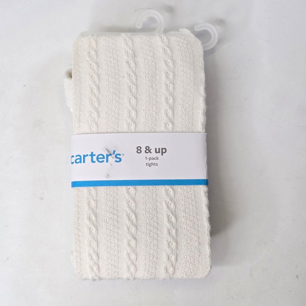 Carters Girls Ivory Cable Knit Tights Size 8 and Up Off White Pointelle 3J453410